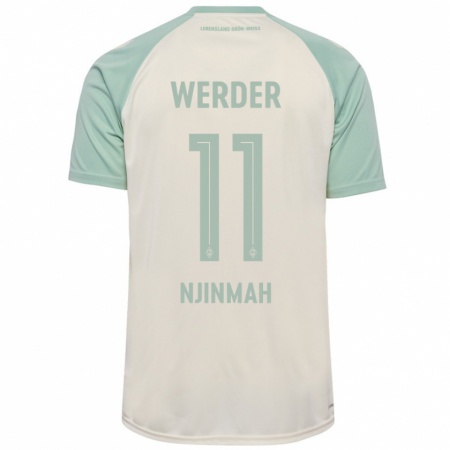 Kandiny Kinderen Justin Njinmah #11 Off-White Lichtgroen Uitshirt Uittenue 2024/25 T-Shirt