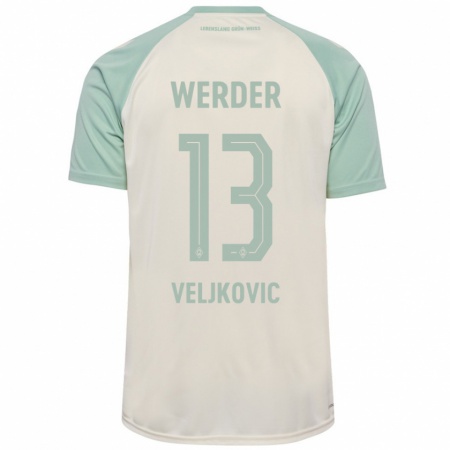 Kandiny Kinderen Milos Veljkovic #13 Off-White Lichtgroen Uitshirt Uittenue 2024/25 T-Shirt