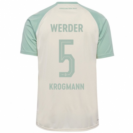 Kandiny Kinderen Avid Krogmann #5 Off-White Lichtgroen Uitshirt Uittenue 2024/25 T-Shirt