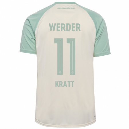 Kandiny Kinderen Ronan Kratt #11 Off-White Lichtgroen Uitshirt Uittenue 2024/25 T-Shirt