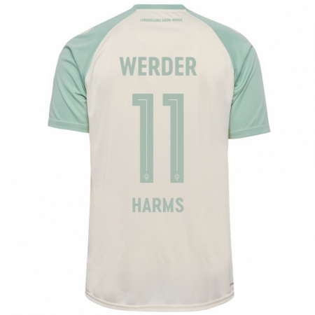 Kandiny Kinderen Noah Harms #11 Off-White Lichtgroen Uitshirt Uittenue 2024/25 T-Shirt