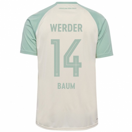 Kandiny Kinderen Lennart Baum #14 Off-White Lichtgroen Uitshirt Uittenue 2024/25 T-Shirt