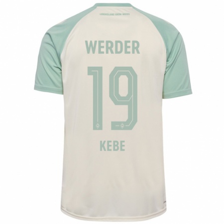 Kandiny Kinderen David Kébé #19 Off-White Lichtgroen Uitshirt Uittenue 2024/25 T-Shirt