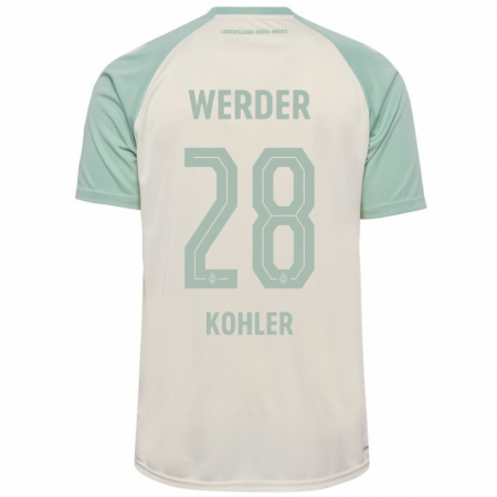 Kandiny Kinderen Ethan Kohler #28 Off-White Lichtgroen Uitshirt Uittenue 2024/25 T-Shirt