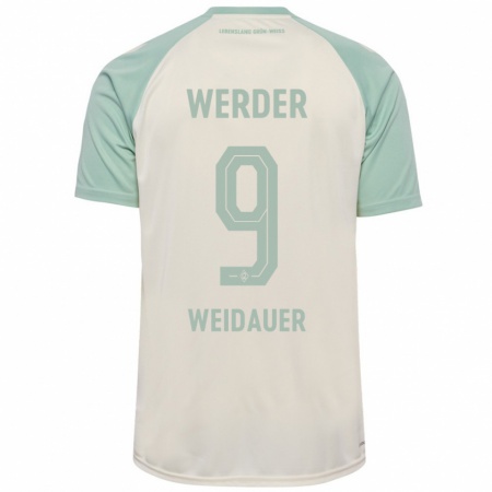 Kandiny Kinderen Sophie Weidauer #9 Off-White Lichtgroen Uitshirt Uittenue 2024/25 T-Shirt