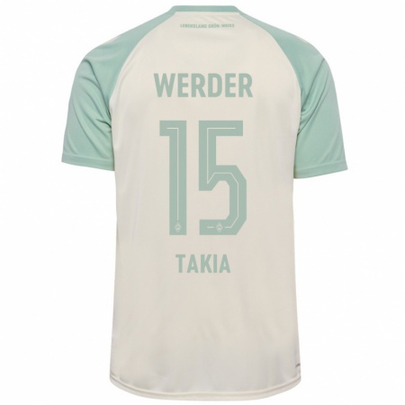 Kandiny Kinderen Toirik Onlam Takia #15 Off-White Lichtgroen Uitshirt Uittenue 2024/25 T-Shirt