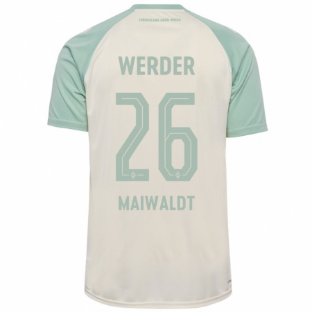 Kandiny Kinderen Julius Maiwaldt #26 Off-White Lichtgroen Uitshirt Uittenue 2024/25 T-Shirt