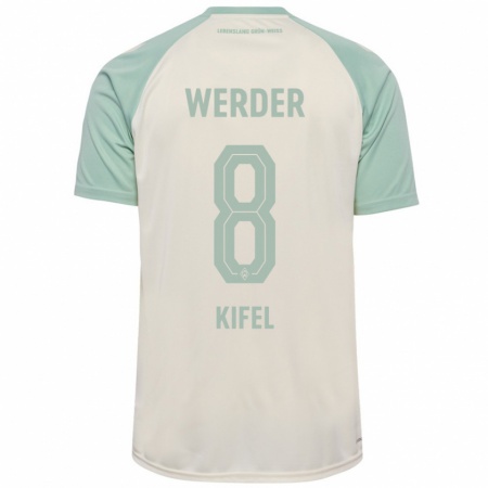 Kandiny Kinderen Denis Kifel #8 Off-White Lichtgroen Uitshirt Uittenue 2024/25 T-Shirt