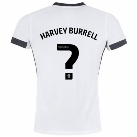 Kandiny Kinderen William Harvey Burrell #0 Wit Zwart Uitshirt Uittenue 2024/25 T-Shirt