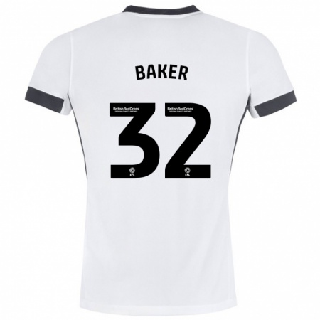 Kandiny Kinderen Ava Baker #32 Wit Zwart Uitshirt Uittenue 2024/25 T-Shirt