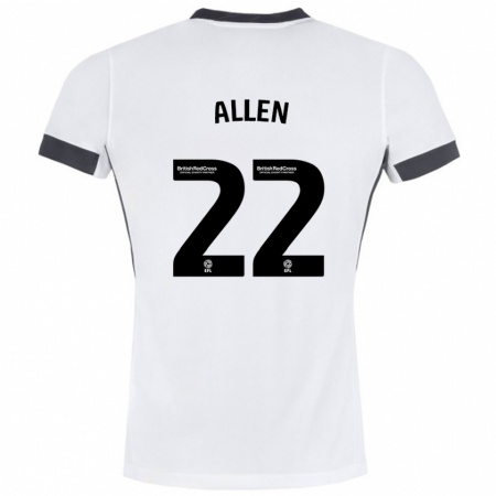 Kandiny Kinderen Remi Allen #22 Wit Zwart Uitshirt Uittenue 2024/25 T-Shirt