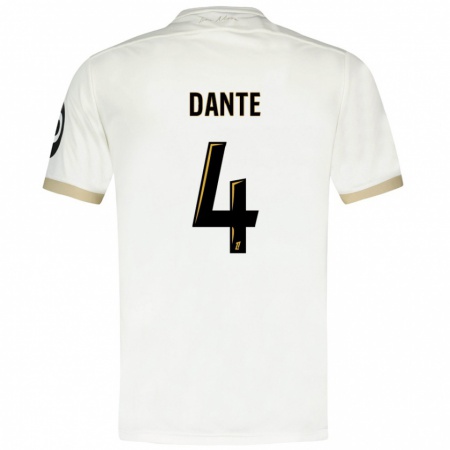 Kandiny Kinderen Dante #4 Wit Goud Uitshirt Uittenue 2024/25 T-Shirt