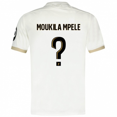 Kandiny Kinderen Beny Moukila Mpele #0 Wit Goud Uitshirt Uittenue 2024/25 T-Shirt