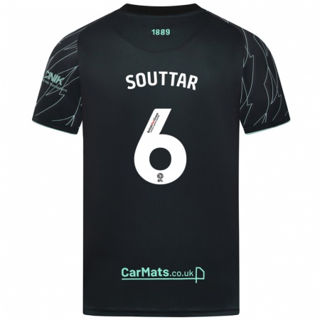 Kandiny Bambino Maglia Harry Souttar #6 Nero Verde Kit Gara Away 2024/25 Maglietta