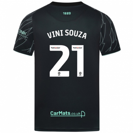 Kandiny Kinderen Vini Souza #21 Zwart Groen Uitshirt Uittenue 2024/25 T-Shirt