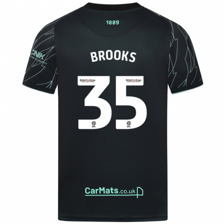 Kandiny Bambino Maglia Andre Brooks #35 Nero Verde Kit Gara Away 2024/25 Maglietta