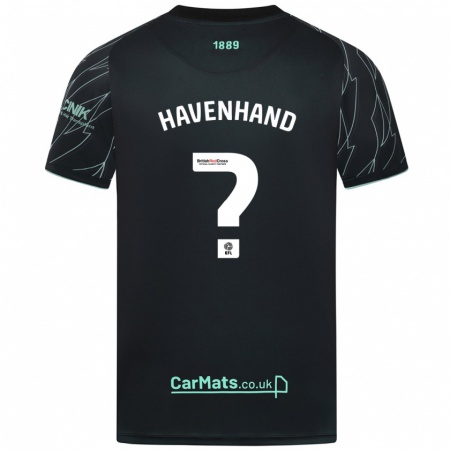 Kandiny Bambino Maglia Kurtis Havenhand #0 Nero Verde Kit Gara Away 2024/25 Maglietta