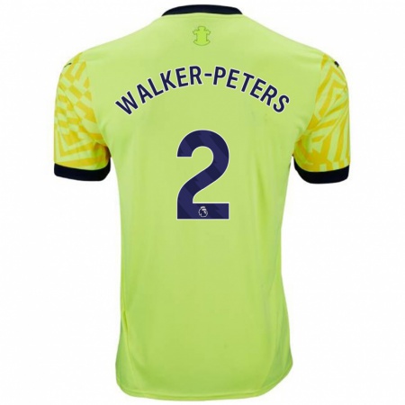 Kandiny Dzieci Kyle Walker-Peters #2 Żółty Wyjazdowa Koszulka 2024/25 Koszulki Klubowe