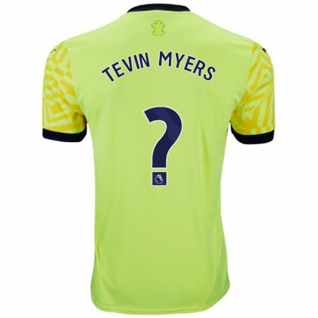 Kandiny Kinderen Tevin Myers #0 Geel Uitshirt Uittenue 2024/25 T-Shirt