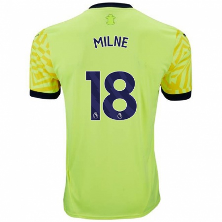 Kandiny Kinderen Izzy Milne #18 Geel Uitshirt Uittenue 2024/25 T-Shirt