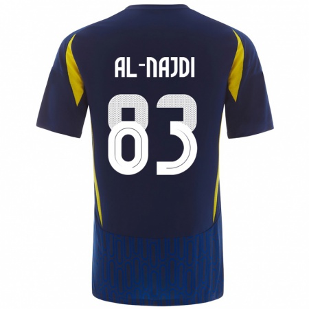 Kandiny Bambino Maglia Salem Al-Najdi #83 Blu Giallo Kit Gara Away 2024/25 Maglietta