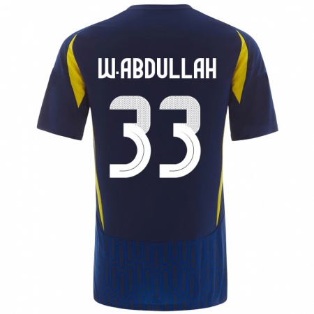 Kandiny Bambino Maglia Waleed Abdullah #33 Blu Giallo Kit Gara Away 2024/25 Maglietta