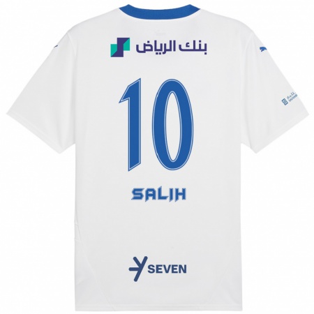 Kandiny Niño Camiseta Zakia Salih #10 Blanco Azul 2ª Equipación 2024/25 La Camisa México