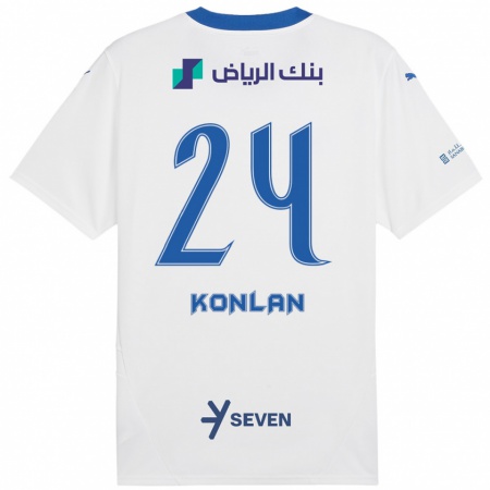 Kandiny Bambino Maglia Cynthia Konlan #24 Bianco Blu Kit Gara Away 2024/25 Maglietta