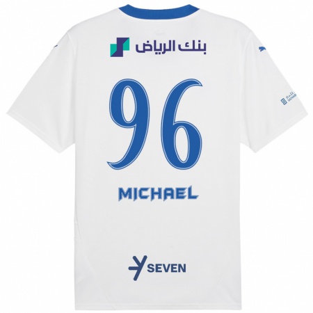 Kandiny Kinderen Michael #96 Wit Blauw Uitshirt Uittenue 2024/25 T-Shirt