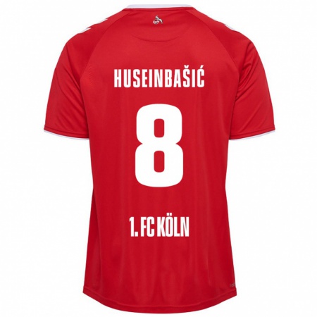 Kandiny Niño Camiseta Denis Huseinbasic #8 Rojo Blanco 2ª Equipación 2024/25 La Camisa