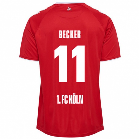 Kandiny Niño Camiseta Marlon Becker #11 Rojo Blanco 2ª Equipación 2024/25 La Camisa