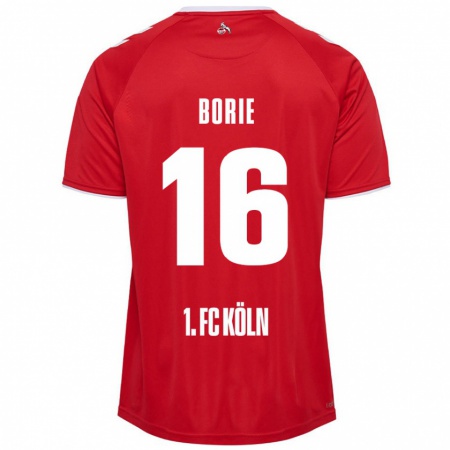 Kandiny Niño Camiseta Etienne Borie #16 Rojo Blanco 2ª Equipación 2024/25 La Camisa