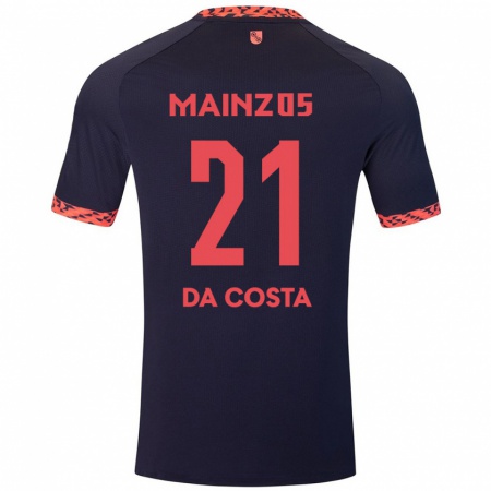 Kandiny Kinder Danny Da Costa #21 Blau Korallenrot Auswärtstrikot Trikot 2024/25 T-Shirt Österreich