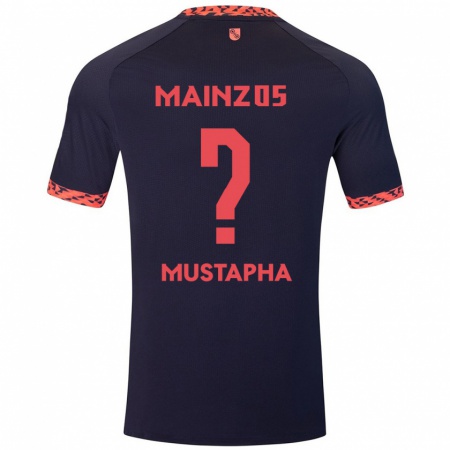 Kandiny Bambino Maglia Jesaja Mustapha #0 Blu Corallo Rosso Kit Gara Away 2024/25 Maglietta