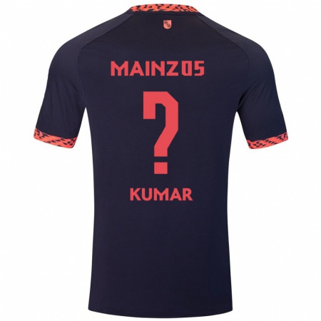 Kandiny Kinder Florian Kumar #0 Blau Korallenrot Auswärtstrikot Trikot 2024/25 T-Shirt Österreich