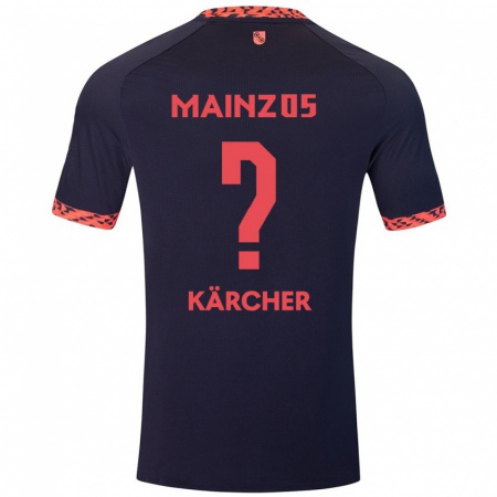 Kandiny Bambino Maglia Bent Kärcher #0 Blu Corallo Rosso Kit Gara Away 2024/25 Maglietta