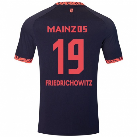 Kandiny Bambino Maglia Anna Friedrichowitz #19 Blu Corallo Rosso Kit Gara Away 2024/25 Maglietta