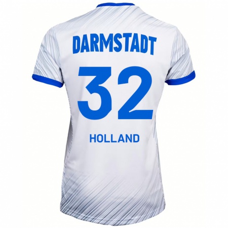 Kandiny Niño Camiseta Fabian Holland #32 Blanco Azul 2ª Equipación 2024/25 La Camisa México