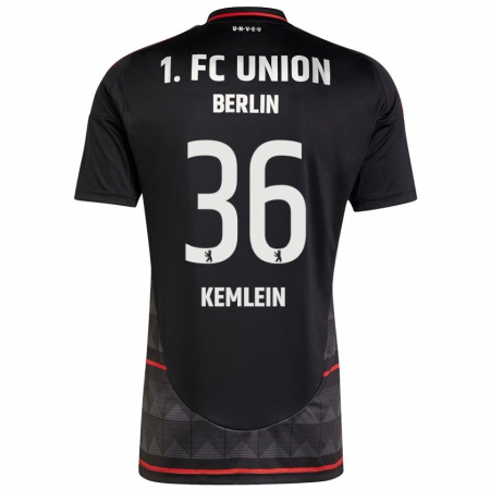 Kandiny Bambino Maglia Aljoscha Kemlein #36 Nero Kit Gara Away 2024/25 Maglietta