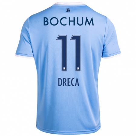 Kandiny Bambino Maglia Benjamin Dreca #11 Azzurro Cielo Kit Gara Away 2024/25 Maglietta