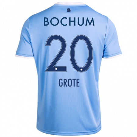 Kandiny Bambino Maglia Dennis Grote #20 Azzurro Cielo Kit Gara Away 2024/25 Maglietta