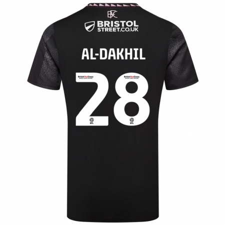 Kandiny Bambino Maglia Ameen Al-Dakhil #28 Nero Kit Gara Away 2024/25 Maglietta