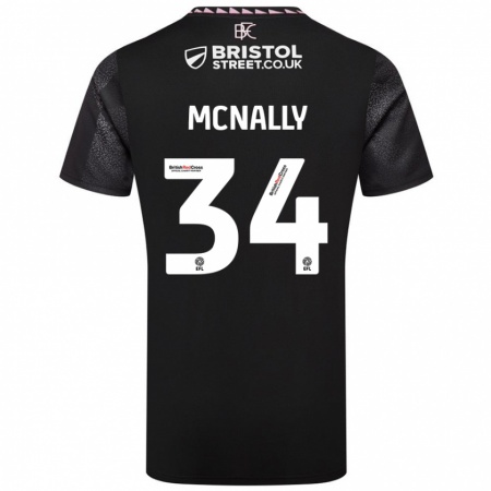 Kandiny Bambino Maglia Luke Mcnally #34 Nero Kit Gara Away 2024/25 Maglietta