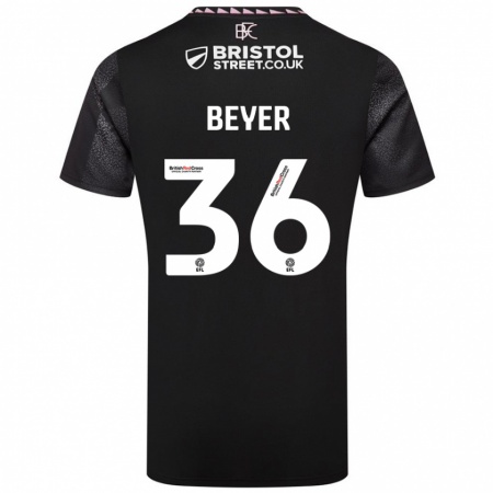 Kandiny Kinder Jordan Beyer #36 Schwarz Auswärtstrikot Trikot 2024/25 T-Shirt Österreich