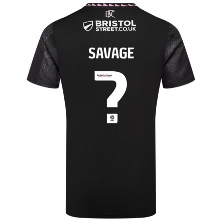 Kandiny Bambino Maglia Troy Savage #0 Nero Kit Gara Away 2024/25 Maglietta