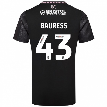 Kandiny Kinder Joe Bauress #43 Schwarz Auswärtstrikot Trikot 2024/25 T-Shirt Österreich