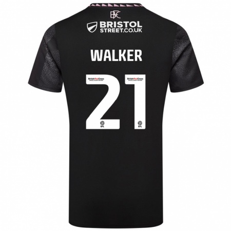 Kandiny Kinder Claudia Walker #21 Schwarz Auswärtstrikot Trikot 2024/25 T-Shirt Österreich