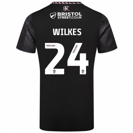 Kandiny Bambino Maglia Tilly Wilkes #24 Nero Kit Gara Away 2024/25 Maglietta