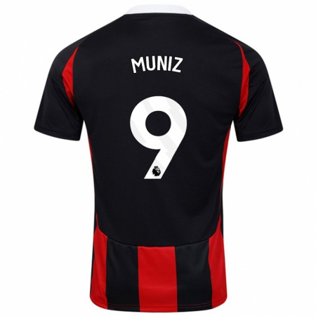 Kandiny Kinder Rodrigo Muniz #9 Schwarz Rot Auswärtstrikot Trikot 2024/25 T-Shirt Österreich