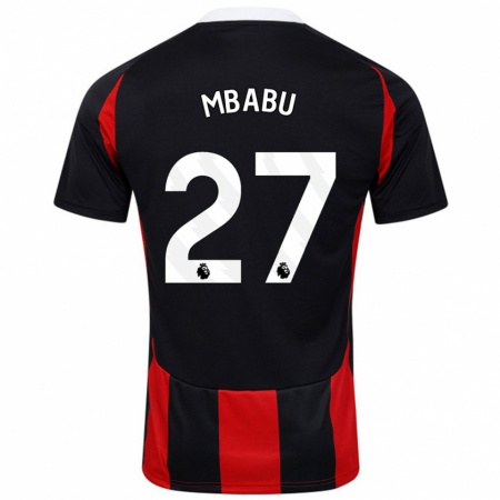 Kandiny Kinder Kevin Mbabu #27 Schwarz Rot Auswärtstrikot Trikot 2024/25 T-Shirt Österreich